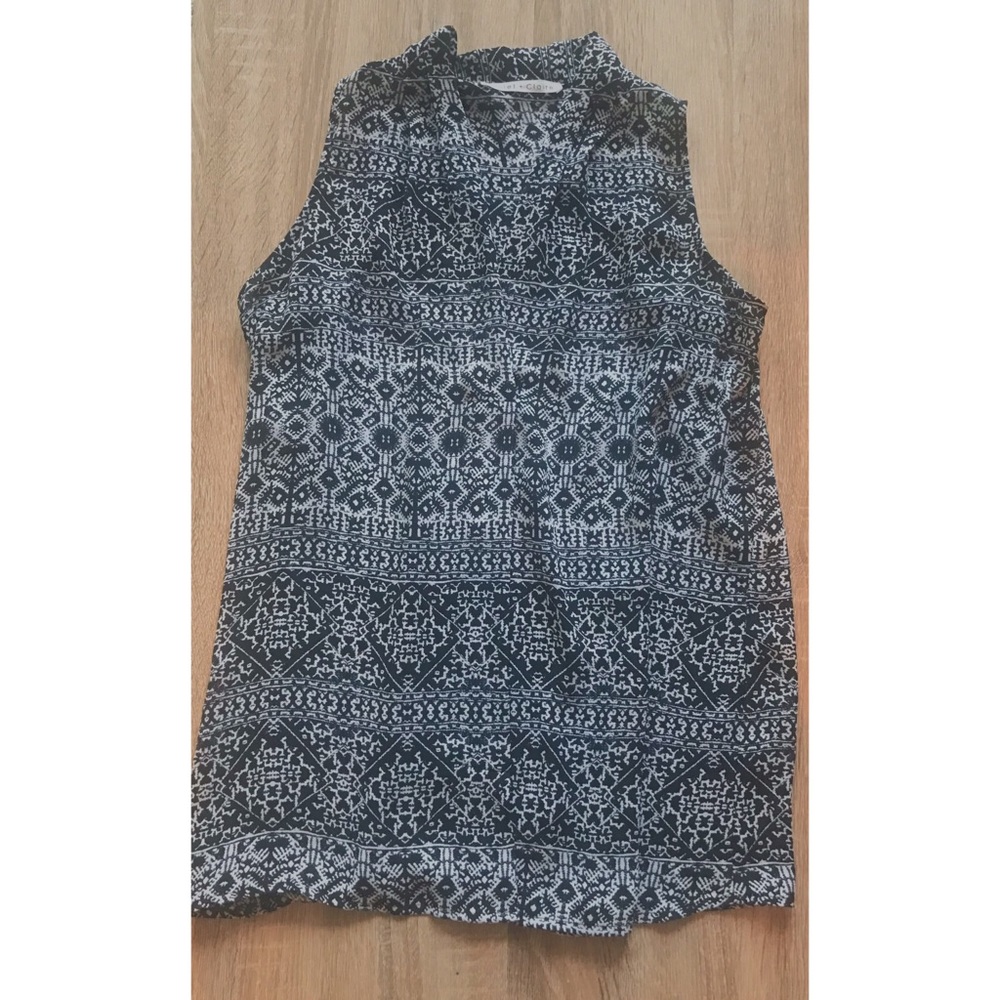 🔥 Multi Print Black & White Sleeveless Top